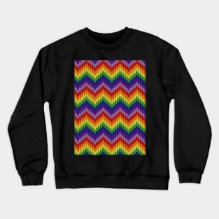 Multi Color Knitting Pattern Crewneck Sweatshirt